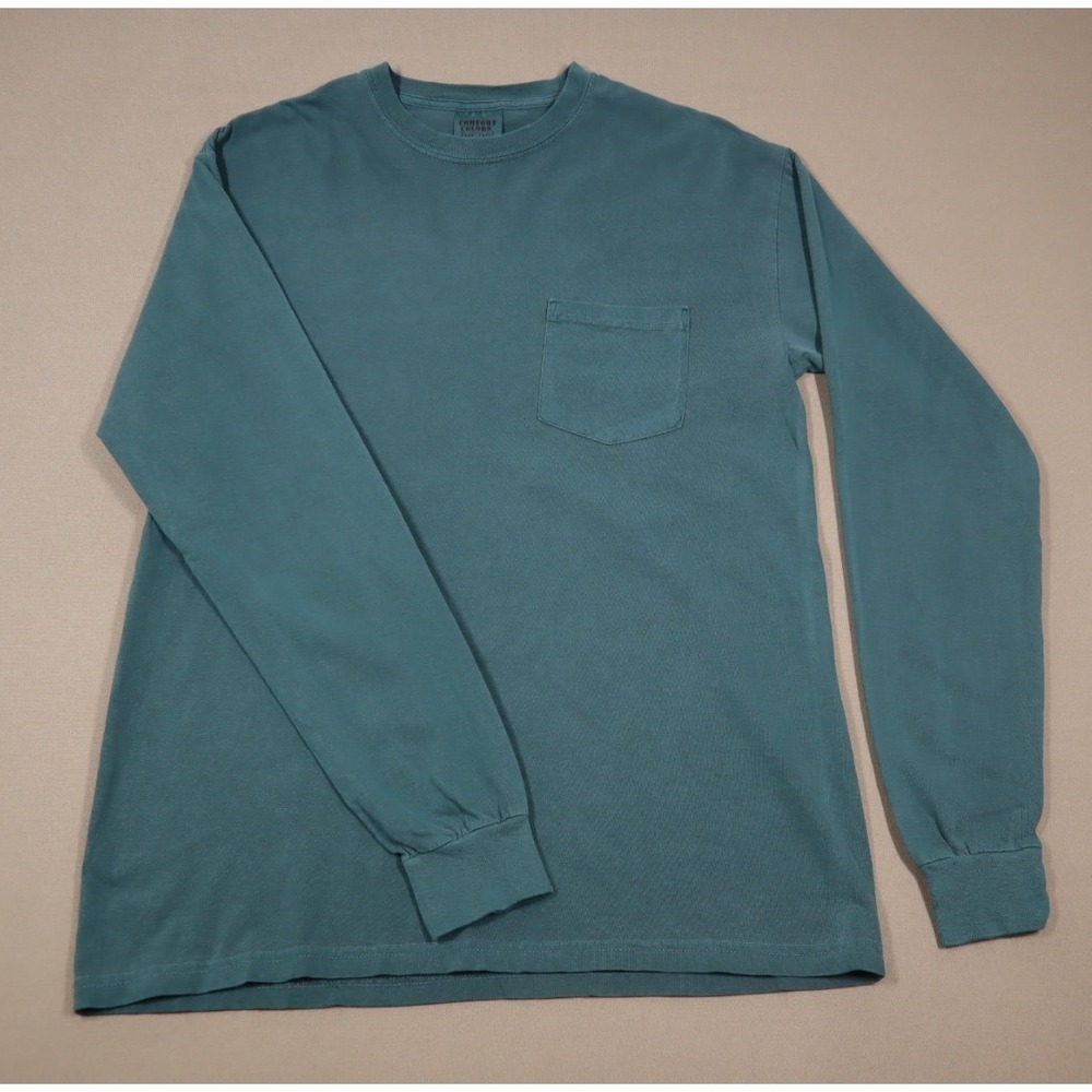 Comfort Colors Dark Green Long Sleeved Pocket Tee -‎ Size M